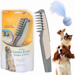 Electric Pet Grooming Comb - Gray & White